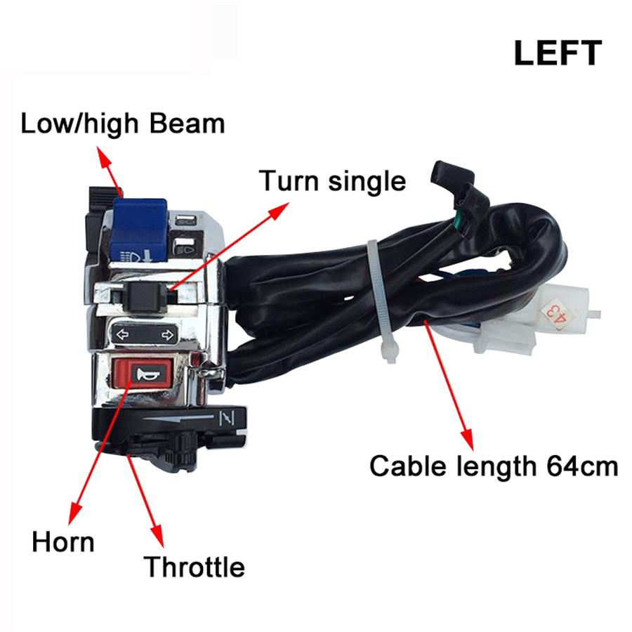 1 Pair Aluminum Motorcycle 7/8 Inch 22mm Universal Handlebar Control Horn Turn Signal Light Start Switch For Honda