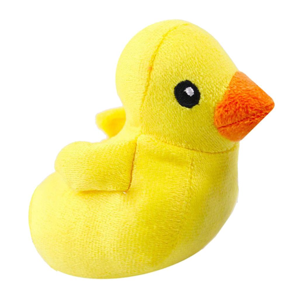 Squeaky Plush Dog Toy Little Yellow Duck Shaped Bite Resistant Teeth Grinding Relieve Boredom Interactive Puppy Chew Toy