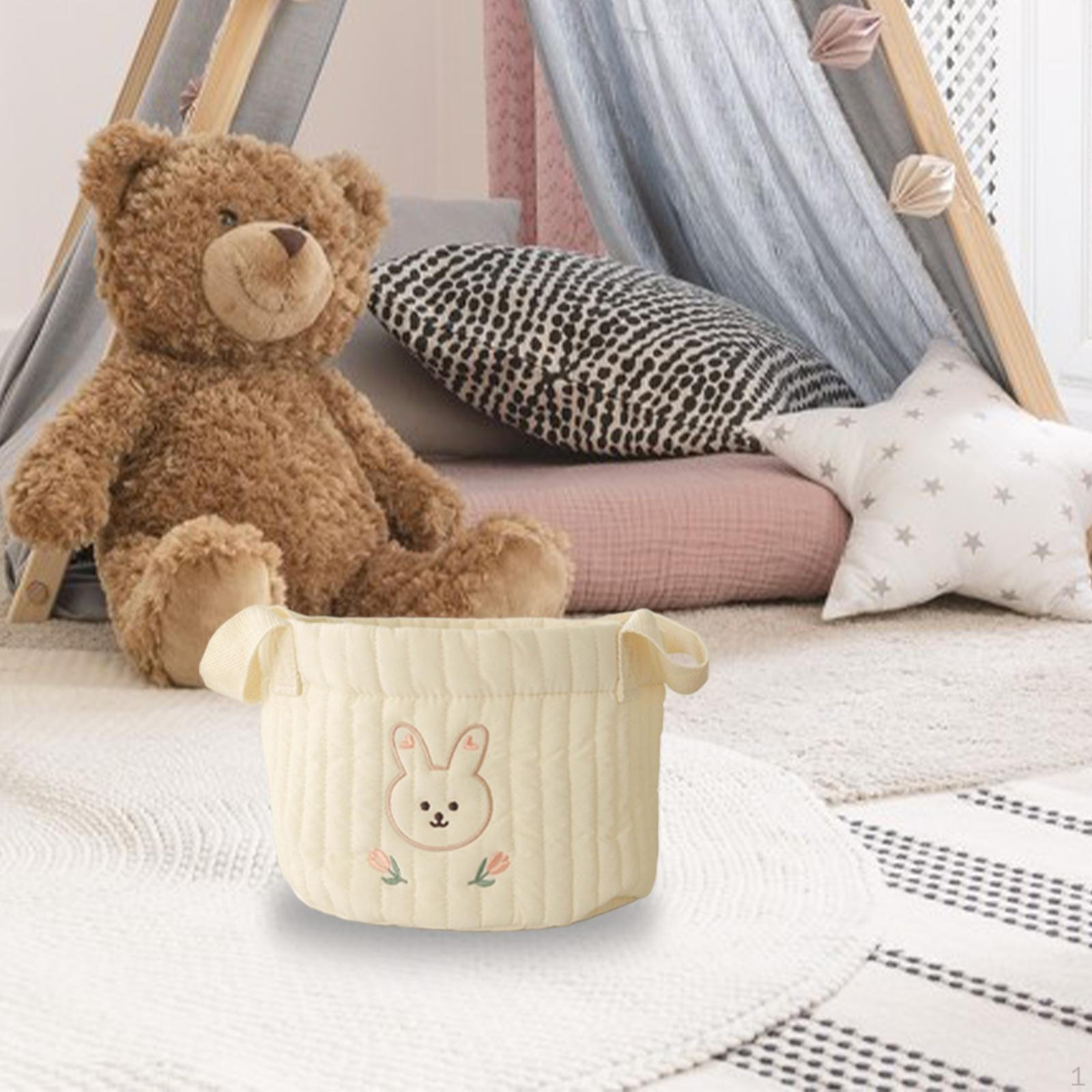 

Diaper Basket Organizer Clothes Toy Holder Storage Bag for Travel Rabbit Small