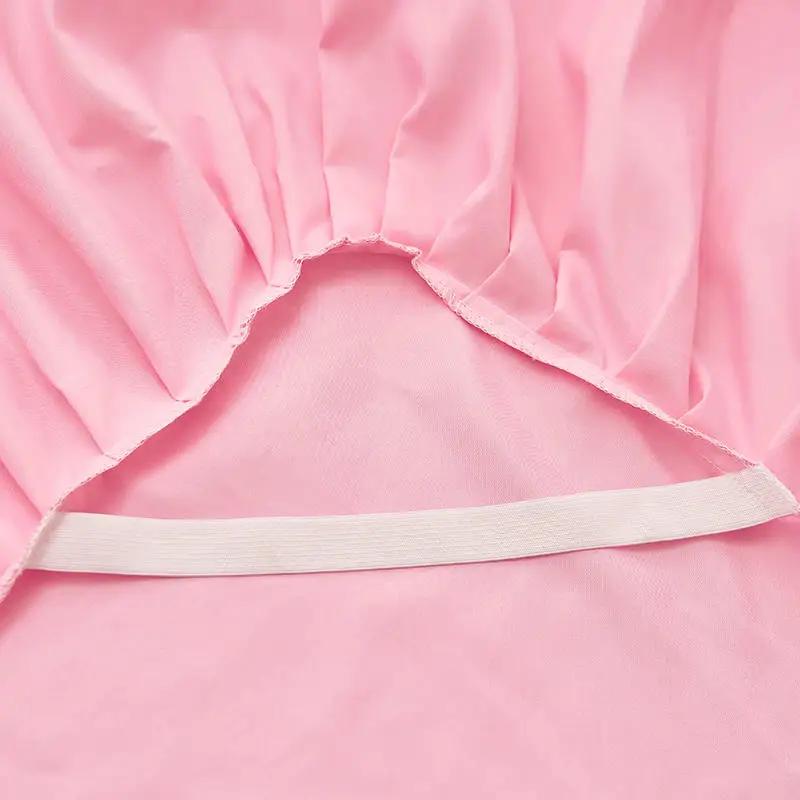 1 peça Saia de Cama Lisa Tingida com Elástico Cor Sólida Verde Solteiro/Queen/King Tamanho Babados de Lençol(Fronha precisa de encomenda)