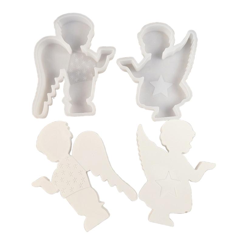 

1Pair 3D Candlestick Silicone Mold Angel Shaped Candelabrum Molds Gypsum Candle Holder Mould Home Decorations Moulds 1