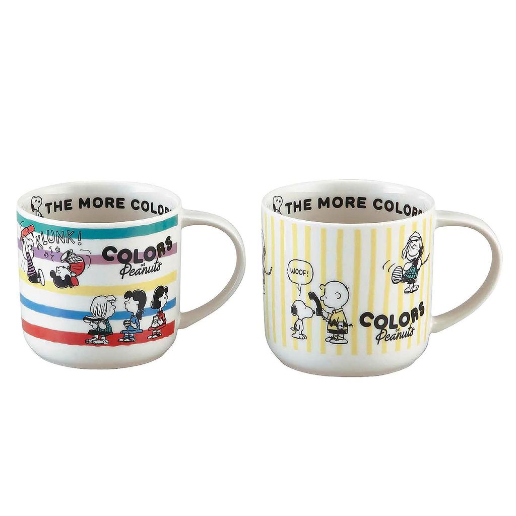 Yamaka Shoten PEANUTS Mugs Microwave Recycled Made In (Pair), Approx. 350ml, Safe, Ceramic, Japan, SN910-13