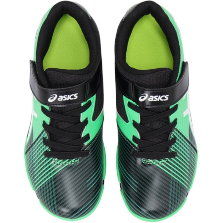 Asics Synthetic Leather Fabric Lazerbeam FJ-MG F Series Comfortable Casual Low-Top Kids Soccer Shoes Kids sneaker Black Green 1154A200-300