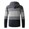 Und Winter Herrenmode Lockerer Cardigan Warmer Revers Kapuzenjacke Pullover