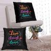 Live Laugh Love Motivational Quote Pillow Covers Square Cushion Cover for X Inch  Pack for Couch Sofa Bed Decorative
