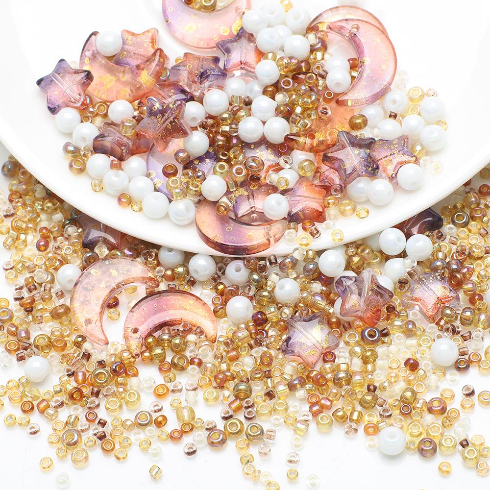 Star Moon Light Bead & Seed Bead DIY Jewelry Set for Earrings, Bracelets & Necklaces