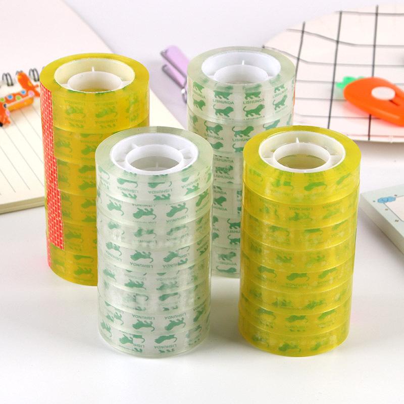 12/18mm 3Pcs Small Office See Through Tapes School Kids Students Adhesive Tape Packaging Supplies Home Manual Packing Tape