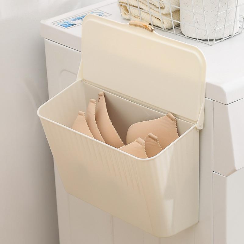 Bathroom Underwear Storage Boxes Punch-Free Wall Mounted Dirty Clothes Sock Basket Sundries Organization Box Home Plastic Shelf