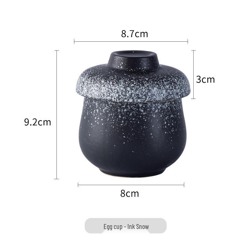 Small Japanese Ceramic Stew Pot with Lid for Steamed Egg, Soup, Dessert, and Custard Egg Bowl