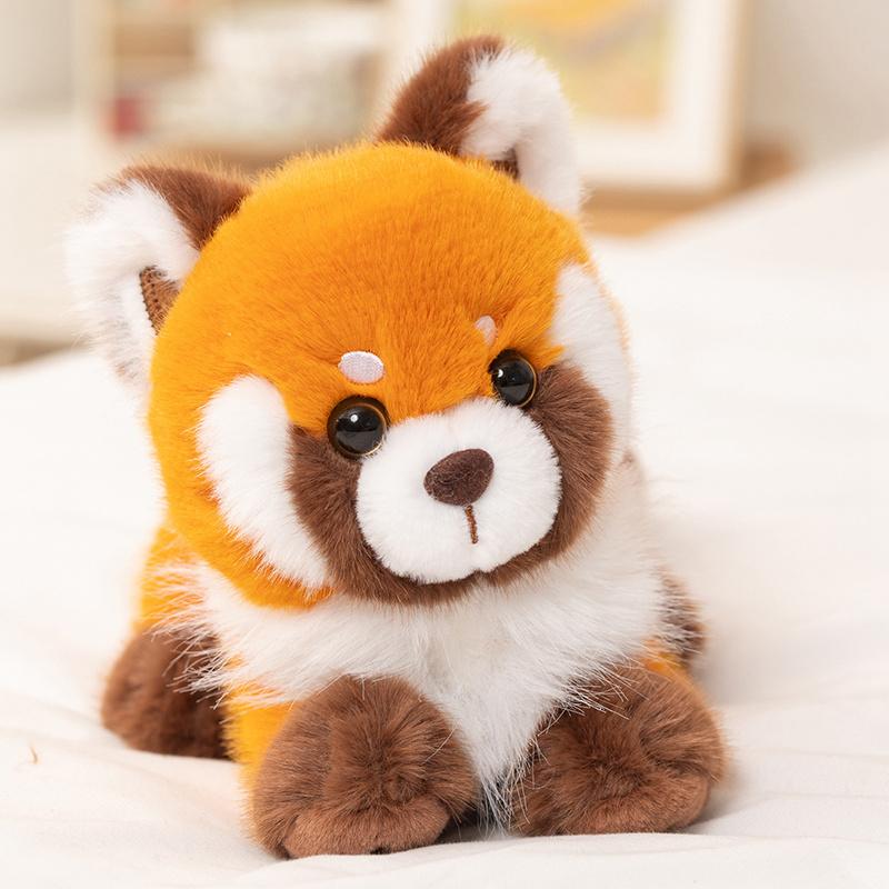 Adorable Fluffy Red Panda Plushie Cute Lying Red Panda Stuffed Animal Soft Toy Zoo Souvenir Gifts For Girl Boy Birthday