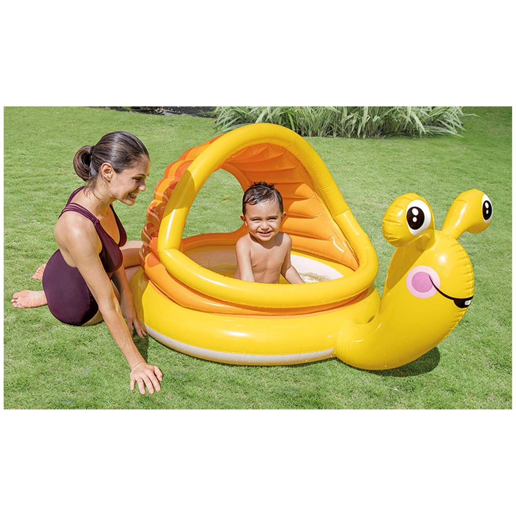 INTEX Lazy Snail Baby Pool with Sunshade, 57124, 145 X 102 X 74 Cm (Official Japanese Product)