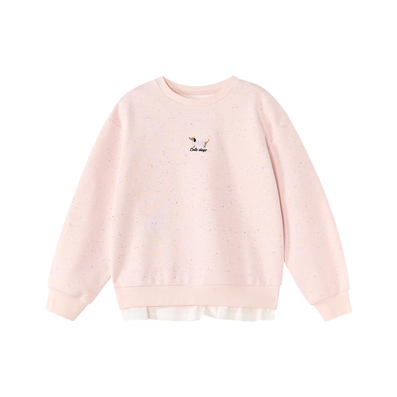 DEESHA Girls  Puppy Embroidered Sweatshirt 150