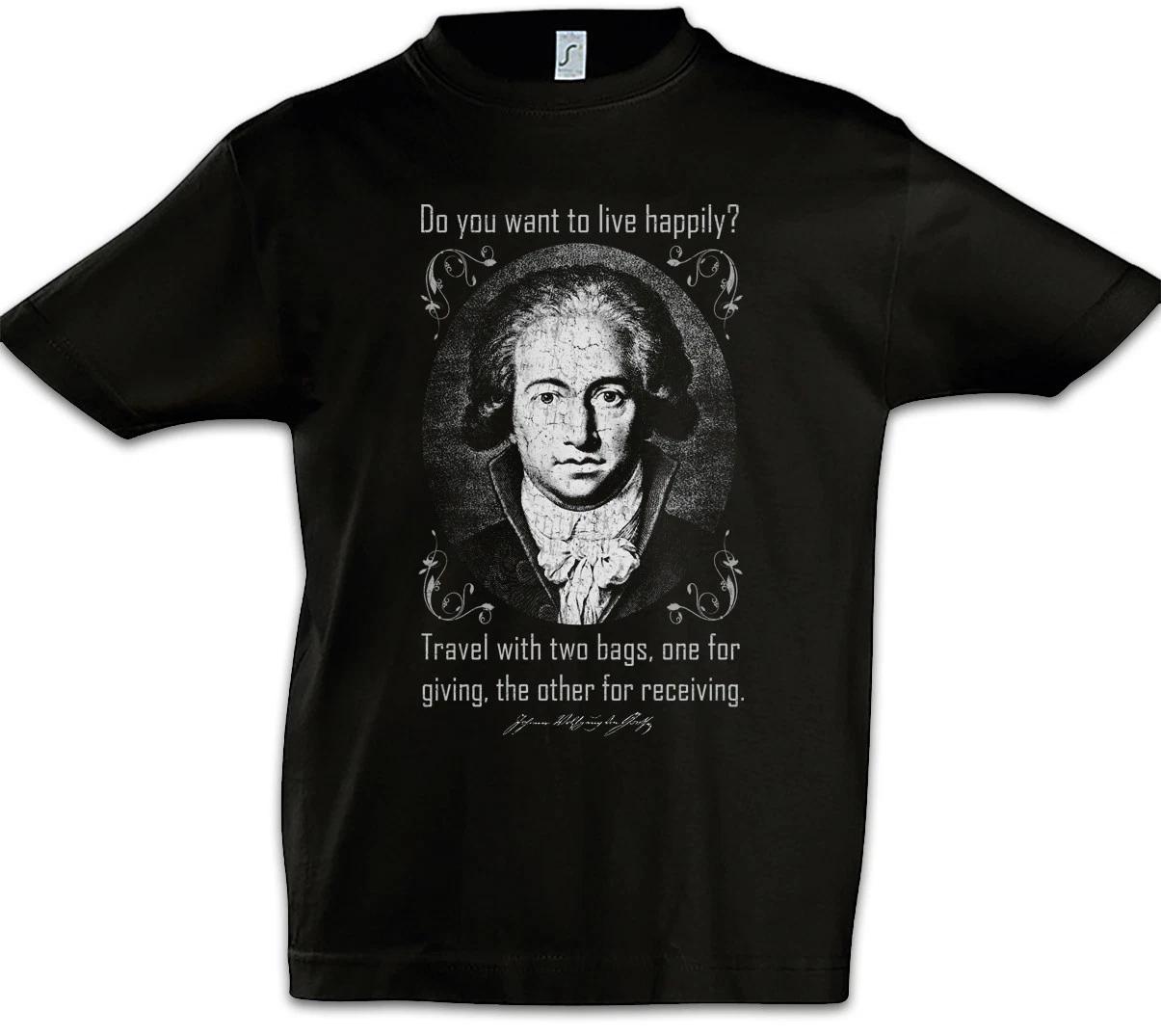Goethe Do You Want To Live Happily Kids Boys kids boys T-Shirt Johann Wolfgang von Quote 130