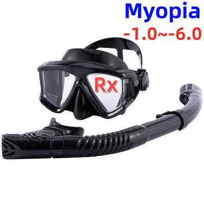 Optische Myopie Snorkelset Duikmasker Bijziendheid Zwembril Bijziendheid Panoramisch Breedbeeld Volwassenen Jeugd