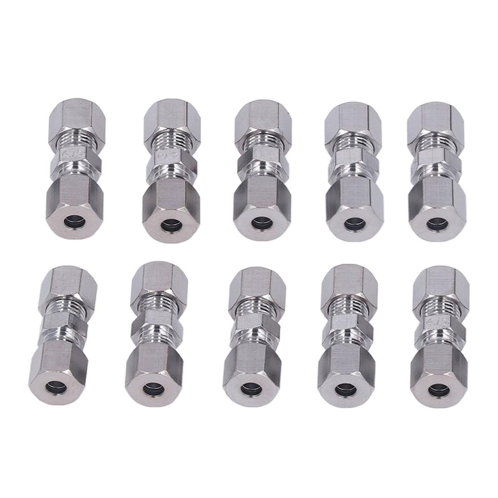 10Pcs Brake Line Connector Chrome Plated Copper Brake Pipe Fitting for 4.75mm Dia Tube