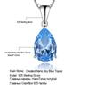 100% 925 Sterling Silver Pendant  Necklace for Women High Quality Gemstone Simple Blue Emerald Wedding Party Fine Jewelry Gift