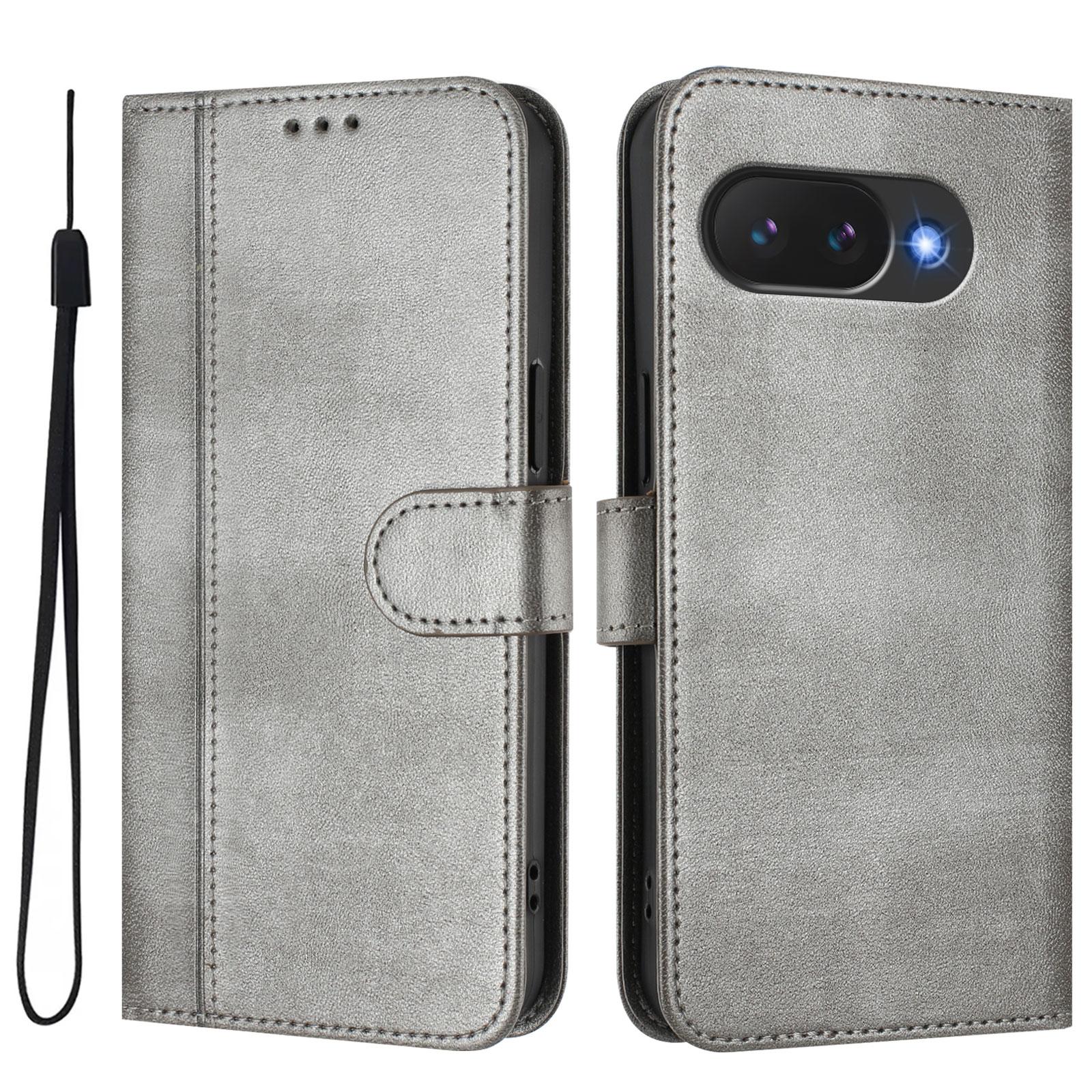 

For Google Pixel 10a Cases Wallet Stand Retro Texture Leather Phone Cover with Lanyard