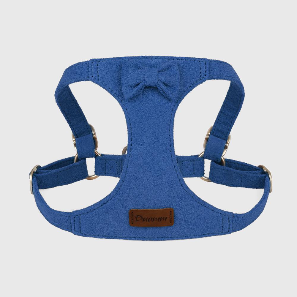 Trendy Premium Suede Dog Harness Leash Set - Adjustable Pet Chest Strap Soft & Durable Puppy Kitten Fashion Accessories