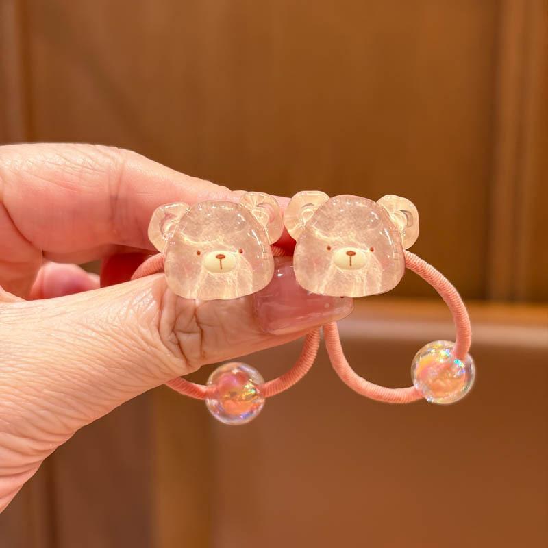 2 Pieces Cute Butterfly Cherry Elastic Hair Bands for Kids Girls Children's Hair Ties Baby Headdress Accessories