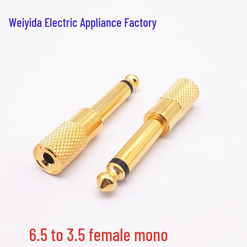 Vergoldeter 6,35mm Stecker auf 3,5mm Buchse Mono-Adapter für Mikrofon/Headset
