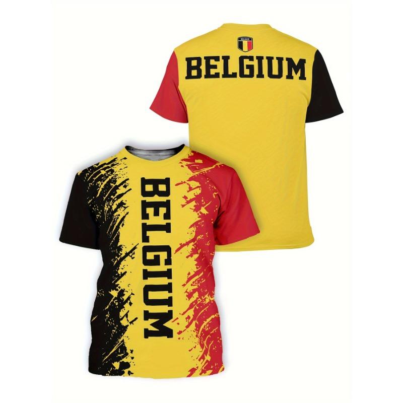 

Мужская футболка в бельгийском стиле BELGIUM с принтом Color Block, полиэстер, круглый вырез, короткий рукав, свободный крой, повседневная верхняя одежда S