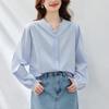 Long-sleeved Spring Clothes New Simple Casual Top Lantern Sleeve Pure Cotton Shirt