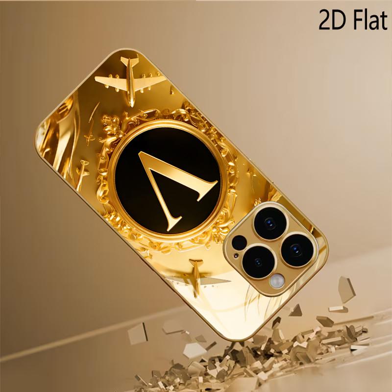 Aircraft V Patterned Tempered Glass Design for iPhone16 17 ProMax 1514 1312 11ProMax Phone Case Camera Cover Shockproof Hard Bac