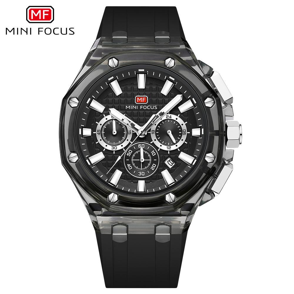 

Mini Focus Watch, Trendy Men S Watch, Ultra-Light Octagonal Transparent Case, Multi-Function Men S Watch 0616G
