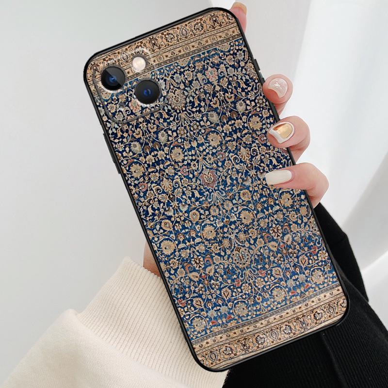 

Persian Carpet Floral Pattern Phone Case For iPhone 17 Pro Max 14 13 12 11 15 16 Pro Max mini 16 15 Plus 16e 17 Air Cover iPhone 16Pro MAX