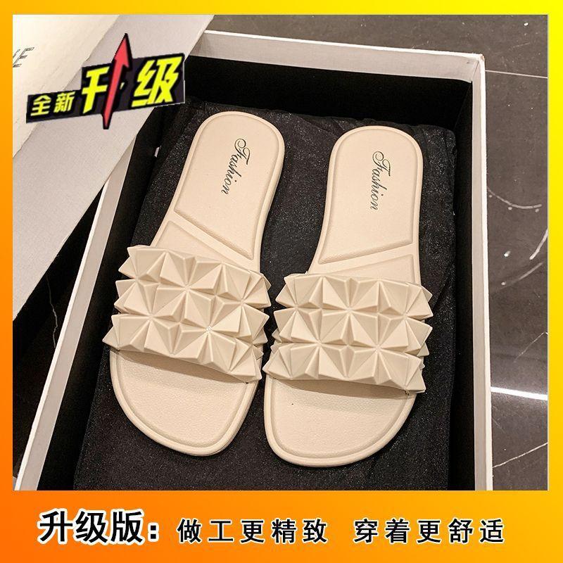 Super soft and ultra-clear women's one-word drag 2025 new ins heightened thick-bottomed non-slip and deodorant slippers