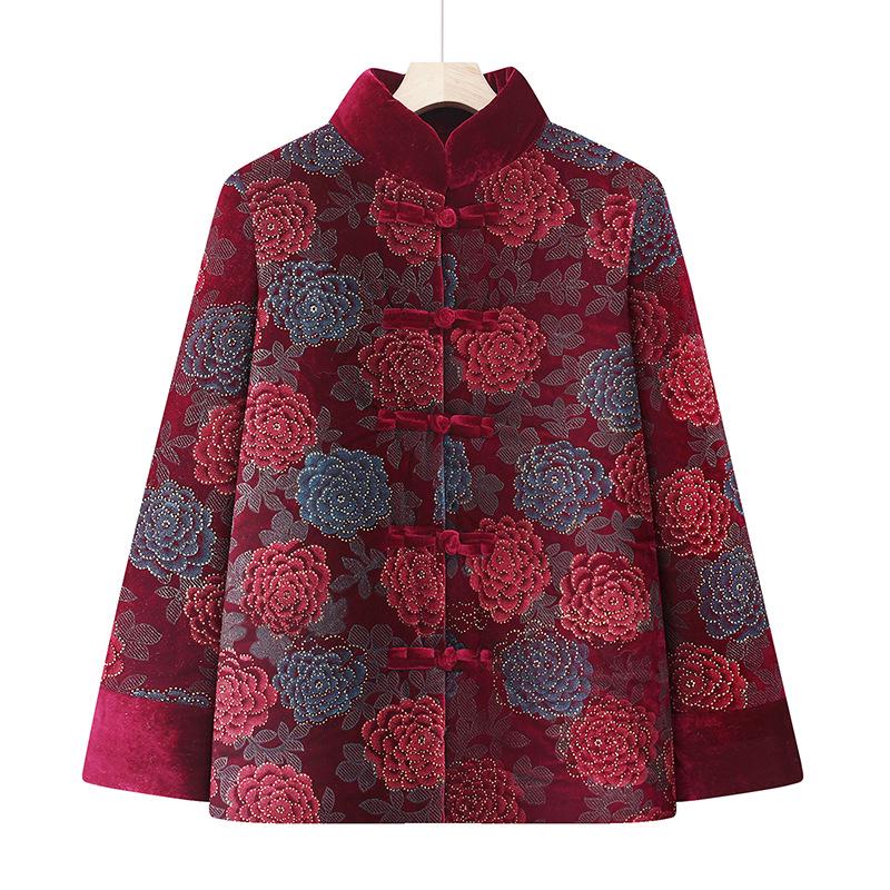

Winter Coat for Elderly Women: Fleece-Lined, Thickened Cotton Jacket for Grandma and Mom (70s, 80s) - Warm and Stylish 4XL красный