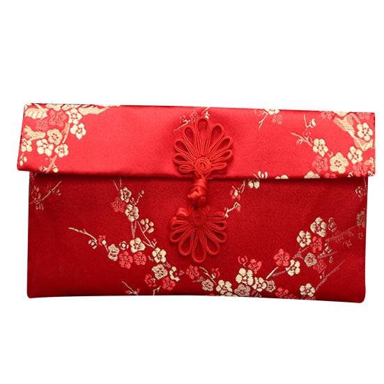 Hochzeit Umschlag Blickfang Zarte Textur Stoff Chinesische Rote Umschläge Geschenkkarte für Neujahr