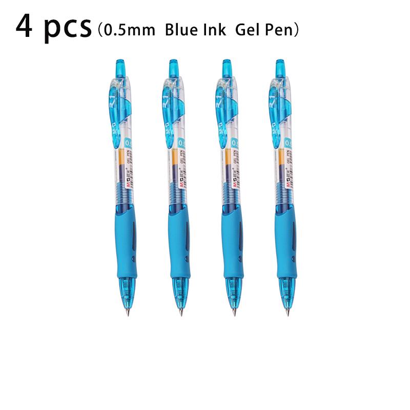 M&G 4pcs/8pcs 0.5mm Black Blue Dark Blue Red Ink Gel Pen Signing Pen School Supplies Office Supplies Stationery Gift