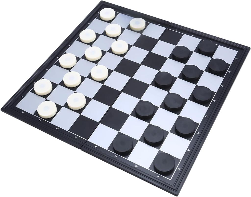 3-in-1 Magnetic Chess, Checkers, Backgammon Board Game Set, 12.5' Folding Travel Game for Kids & Adults (Gold & Silver)