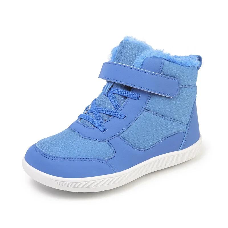 Children's Winter Snow Boots for Boys and Girls, Wide Toe Barefoot Snow Boots, Children's High-top Cotton Shoes, Sneakers