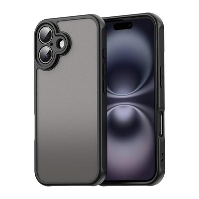 Pro iPhone 16 Pouzdro s Fólií na Displej WANLONFENG FD Série Skin Touch TPU PC Kryt Zadní Strany Telefonu