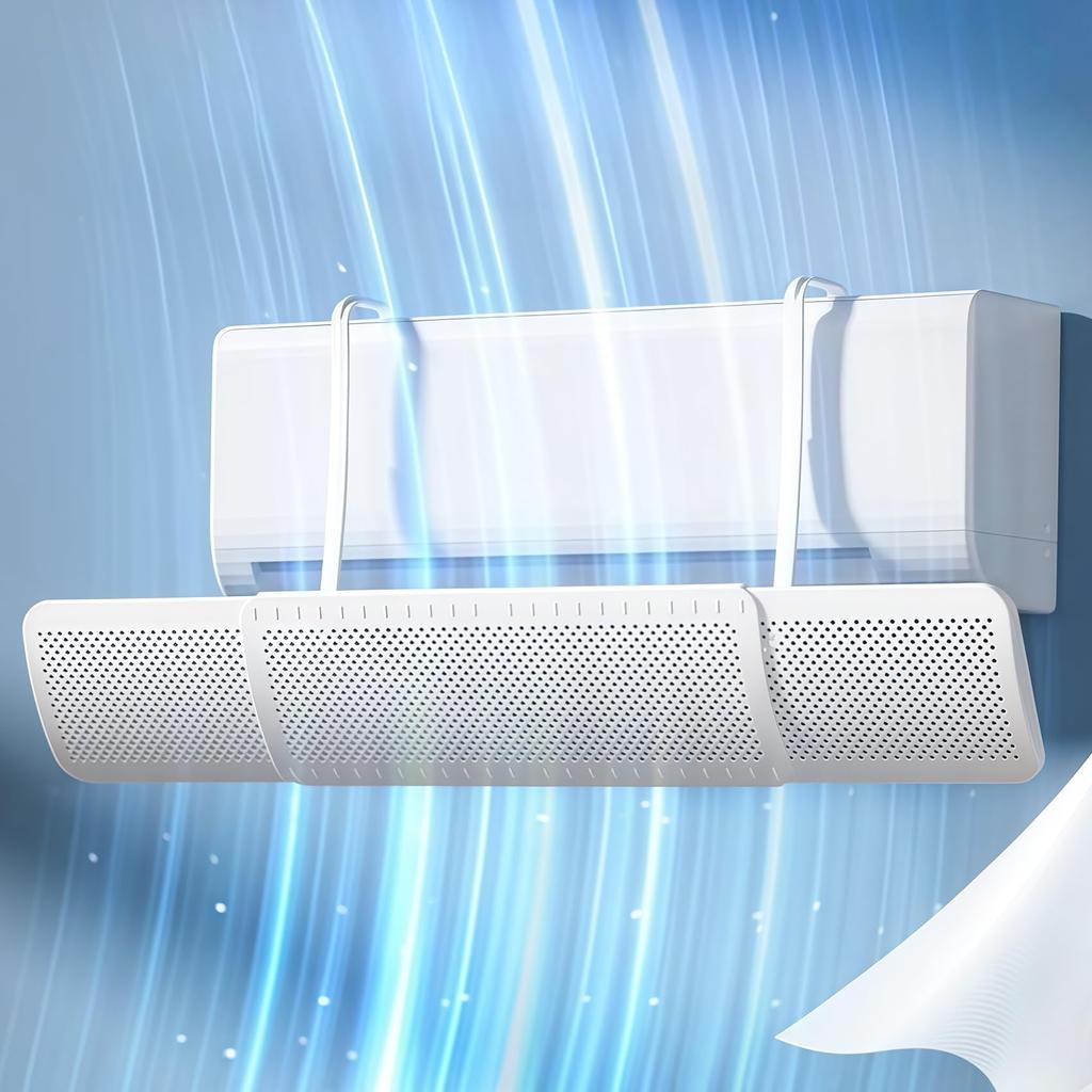 Air Conditioner Wind Adjustable Airflow Direction Up and Down Extendable Air Easy Assembles in Just 3 Compatible with Multiple Multiple Uniform White