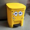 SpongeBob Cartoon Foot-Operated Trash Can with Lid for Living Room, Bedroom, Bathroom