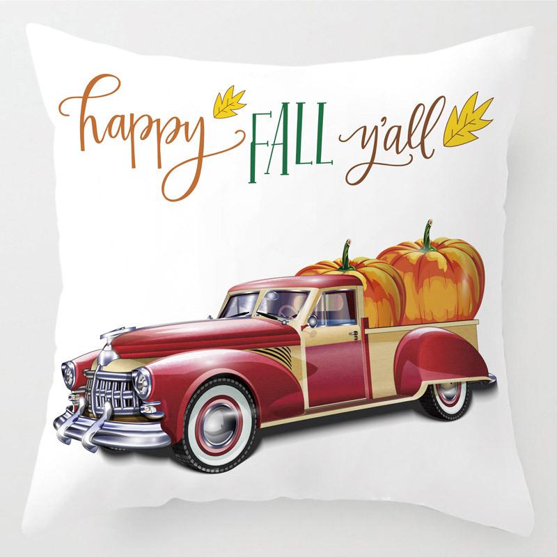 Thanksgiving Pillow Cover, Linen Peach Skin Cushion Cover, Home Sofa Cover, Cushion Waist Pillow, Linen Pillow