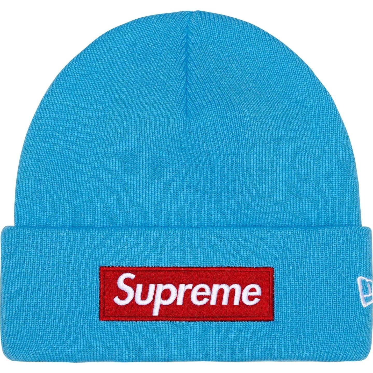 Supreme New Era Box Logo Beanie (25FW) Cyan One-Size