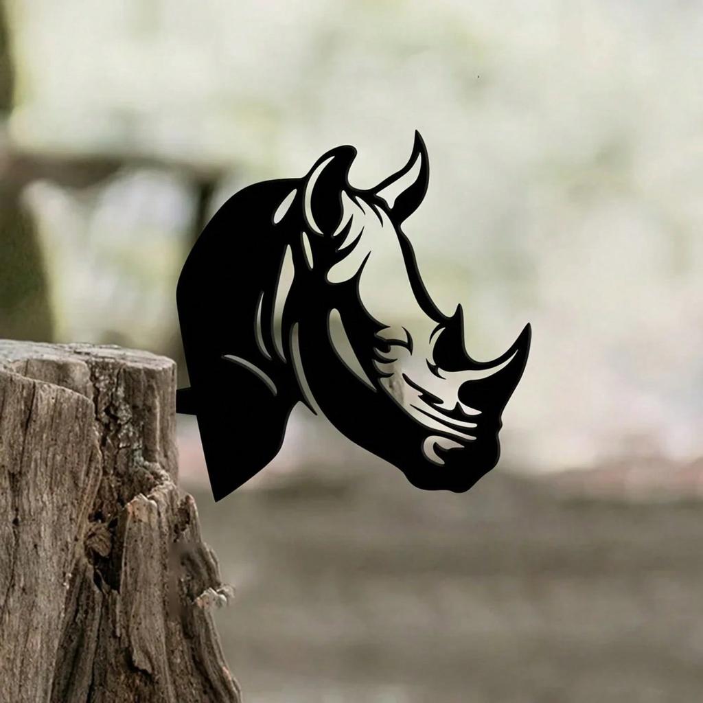 Metal Tree Stake Wildlife Silhouette, Outdoor Garden Yard Art Decor, Iron Animal Lover Gift