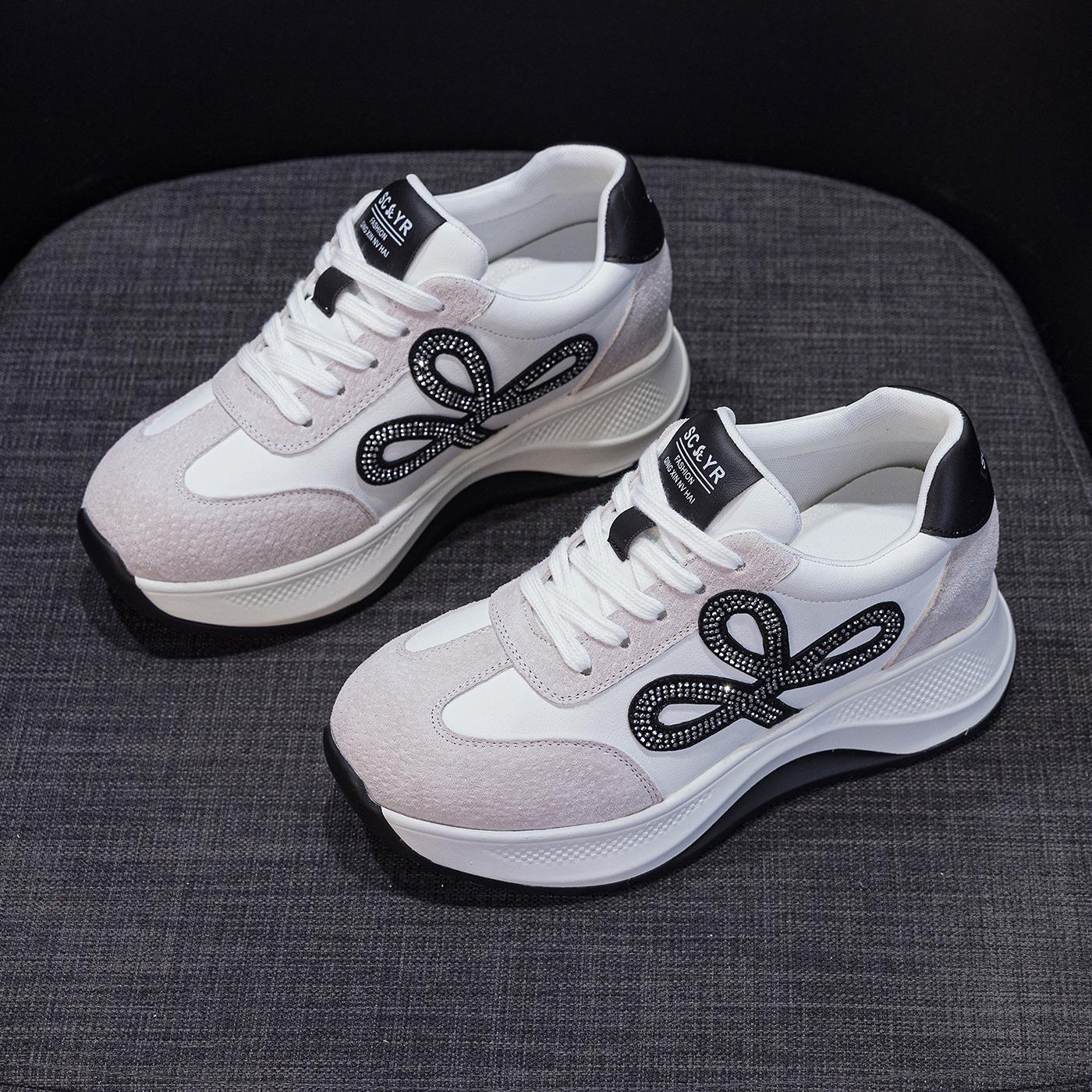 

Platform-soled Forrest Gump shoes women s 2025 autumn new sports, moral training, leather color matching, casual fashion, versatile height-increasin 40