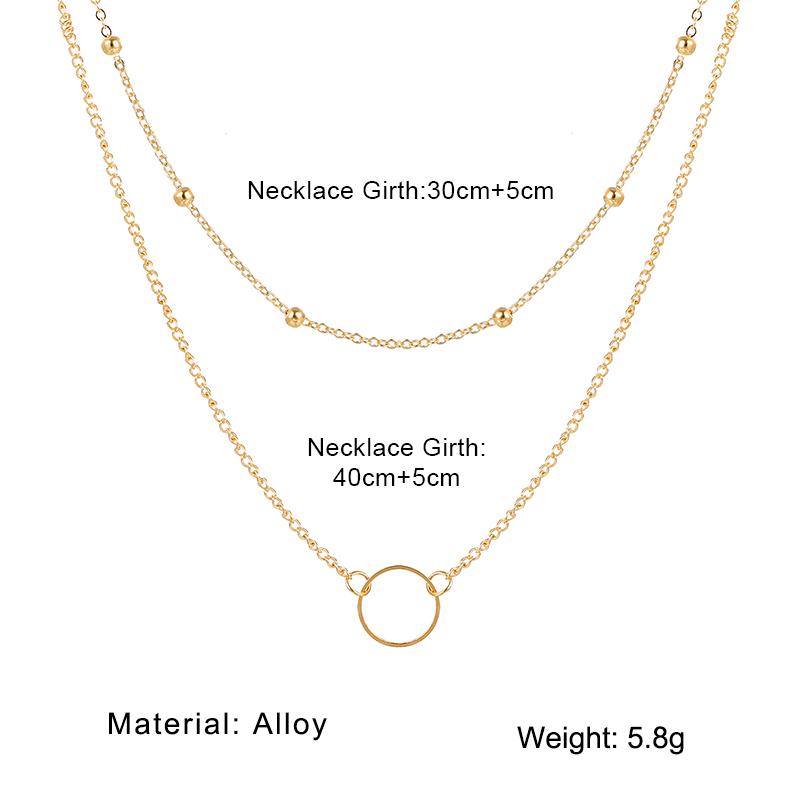 2024 Retro Ring Multilayer Necklace Hexagon Circle Arrow Necklace Fashion Trend Temperament Retro Necklace