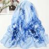 160*50cm Chiffon Scarf Flower Print Shawl Silk Fashion Long Wrap Shawl  for Women