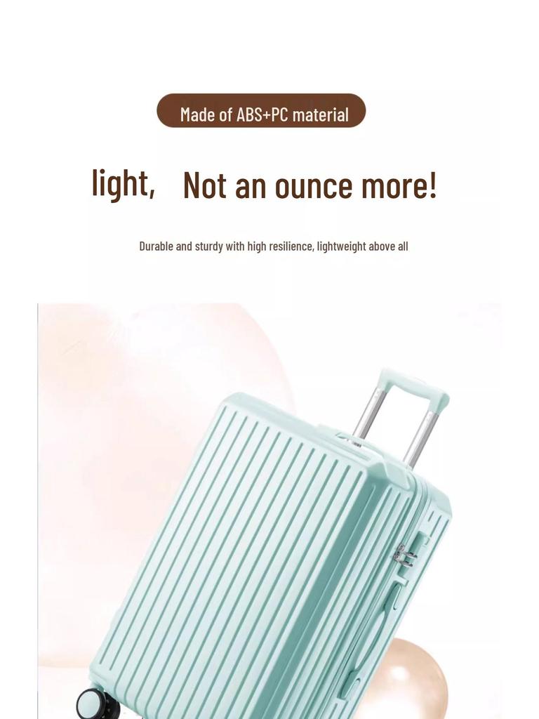 26-Inch Multifunctional Suitcase with Universal Wheels and Combination Lock