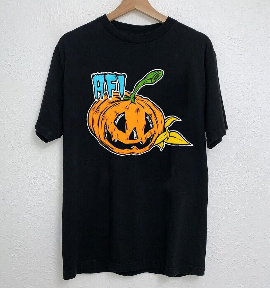 Vtg AFI Band Happy Halloween Cotton T Shirt For Men Black Full Size Unisex T-Shirt XXL