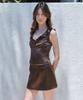 Sseomweeobeoteo Elia Satin Mini Skirt - Brown