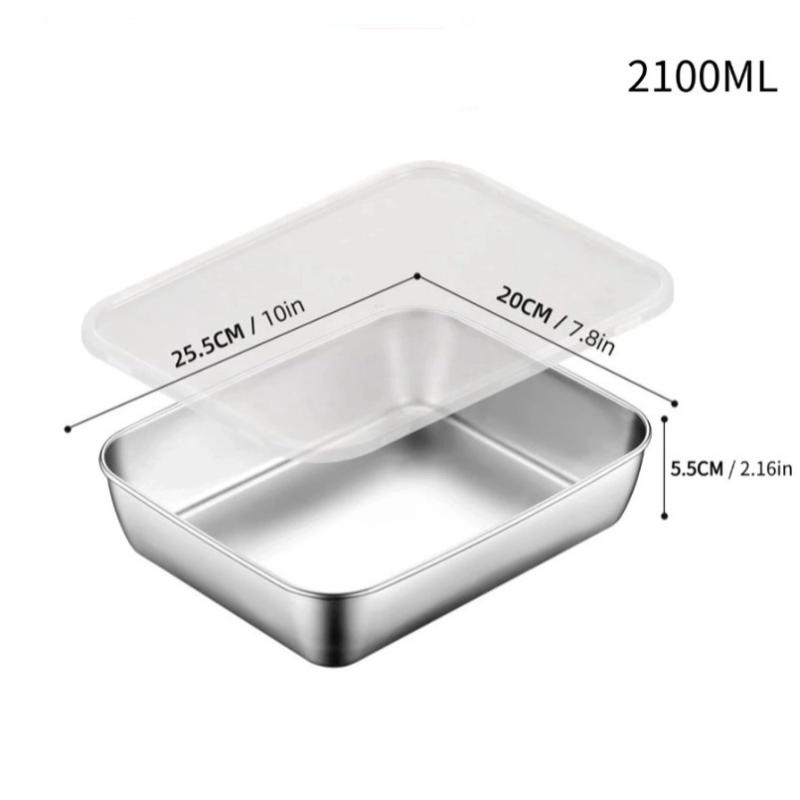 3Pcs Stainless Steel Food Storage Containers Set - Airtight Kitchen Organizers For Fridge/Pantry/Dry Goods Outdoor Camping