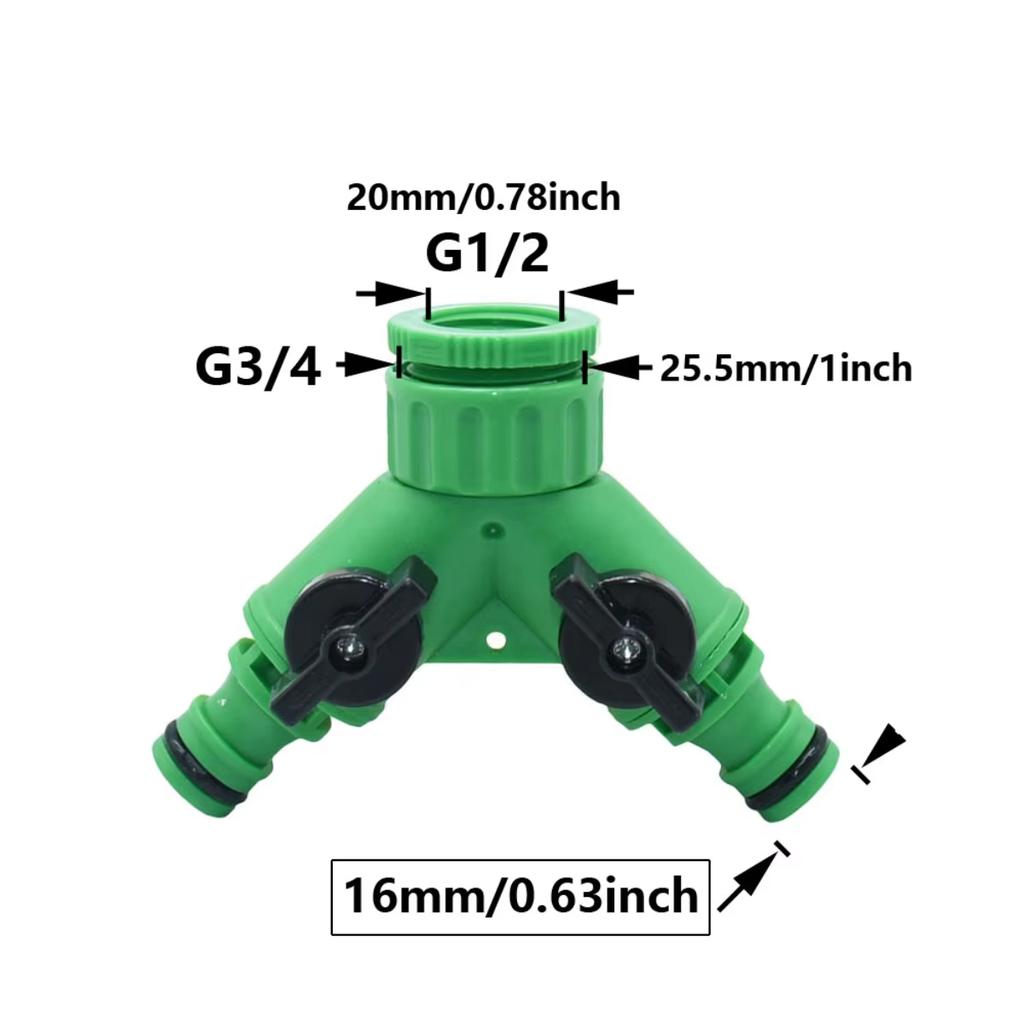 2/4cestný zahradní kohoutek, vsuvka hadice, rozdělovač vody, samice, 1/2 3/4 závit, Y zavlažovací ventil, rychlospojka pro zahradní hadici