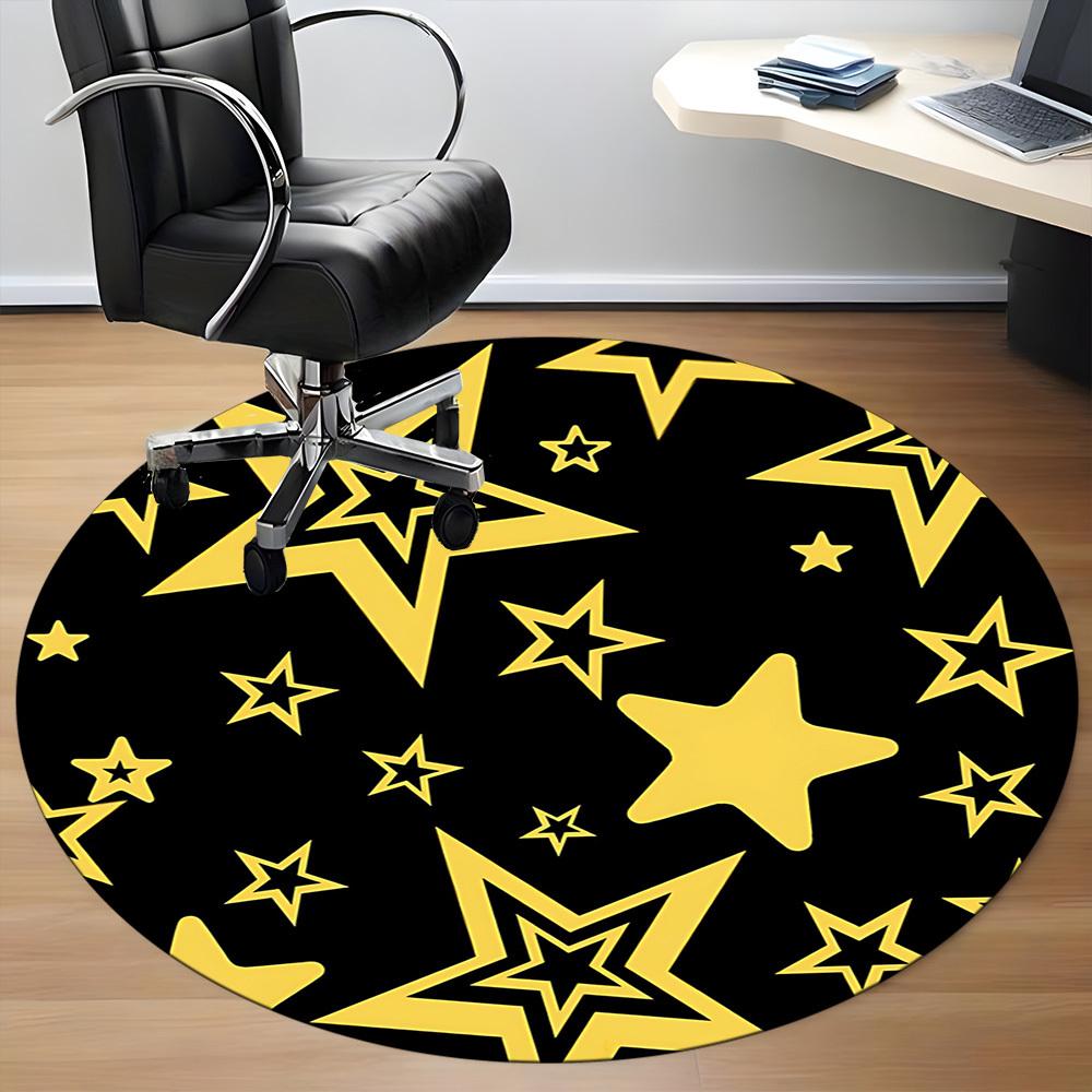 1pc Stars Night Office Round Area Rug, Indoor Mat Suitable ForOffice, Under Office Chairs Bedroom Living Room Home Decor T204
